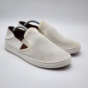 OluKai Women's Pehuea Slip On Shoes  White 20271‎ WBWB Size 9 Sneakers